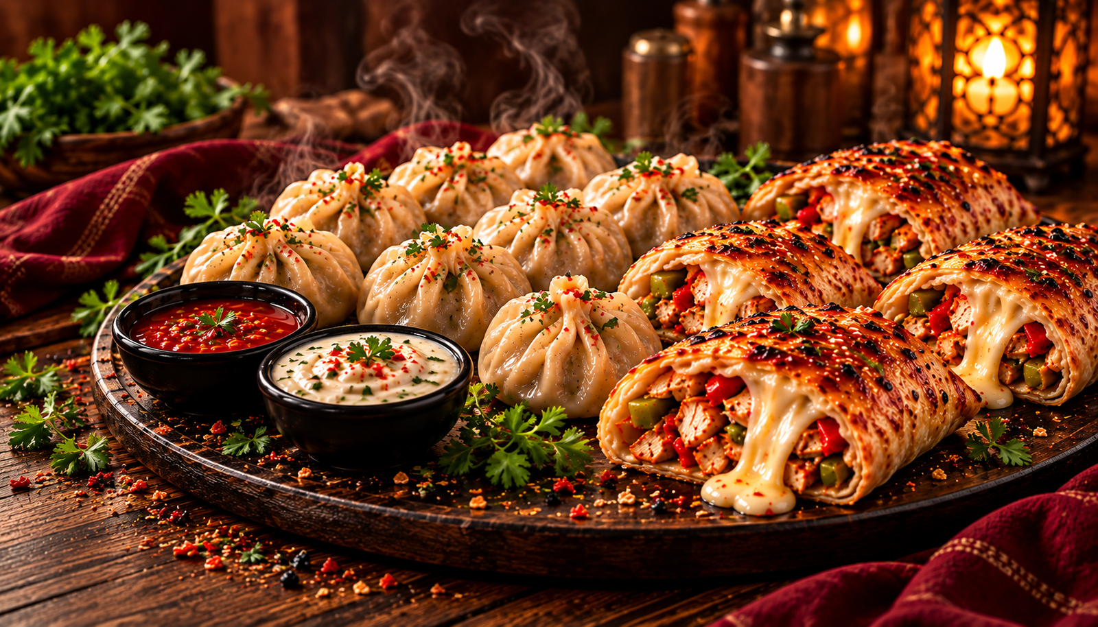 Mom's Hut D3 Hungry deal with momos, tandoori chicken pockets and dips