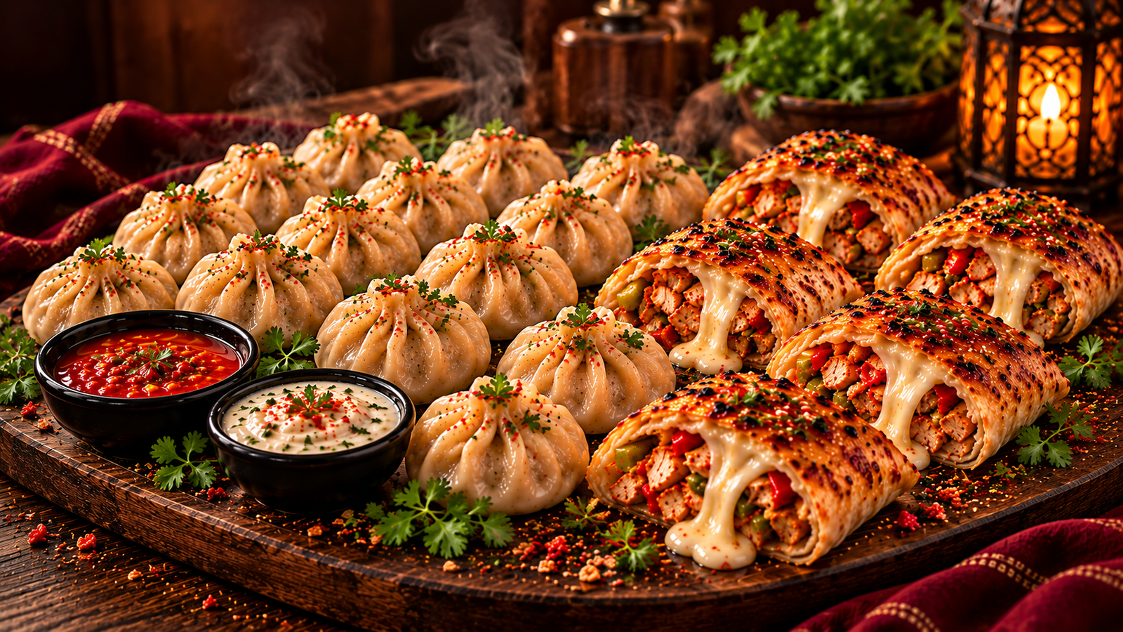 Mom's Hut D5 Mega deal with momos, tandoori chicken pockets and dips