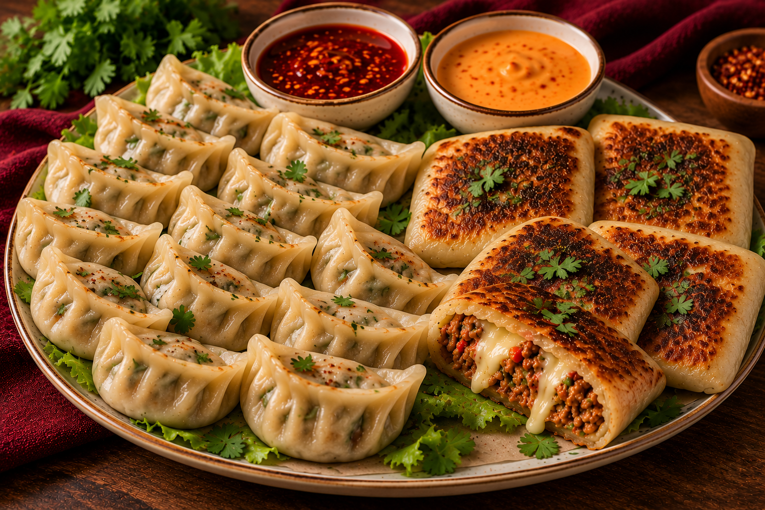 HUNGRY deal — 12 momos and 4 tandoori chicken cheese pockets