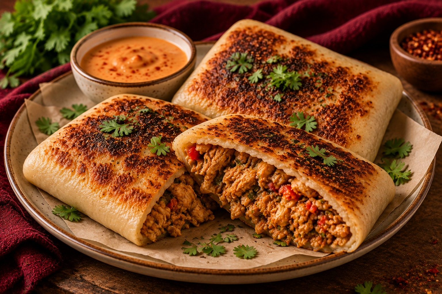 Mom's Hut tandoori chicken pockets