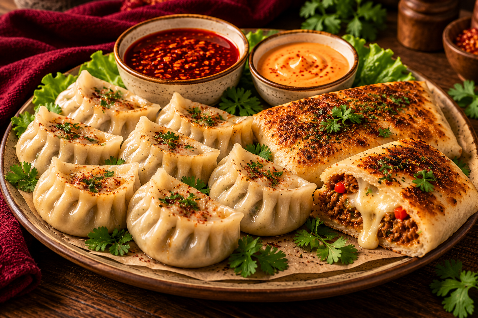 CLASSIC deal — 8 momos and 2 tandoori chicken cheese pockets